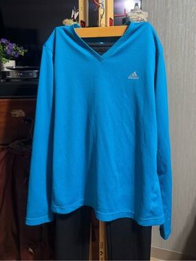 2pc set Adidas Climalite Long Sleeve Top & Climawarm Joggers Athletic Track pant
